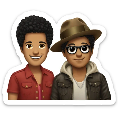 Bruno mars and rose  sticker