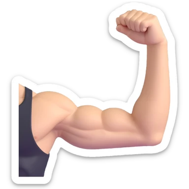 muscular arm of white young man, focus on the arm sticker
