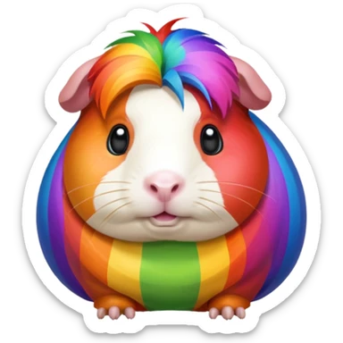 rainbow colored guinea pig sticker