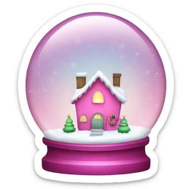 Snowglobe pink Christmas  sticker