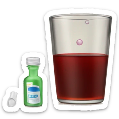 Cough syrup in shot glass sticker