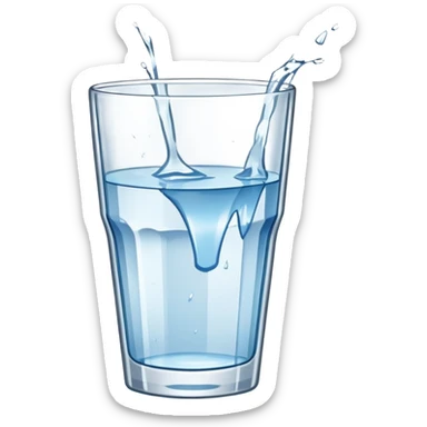 shattered drinking glass with water spilling sticker