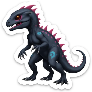 Nebulae spooky scary evil cool Salandit-Duskull-Noibat-Fakémon-hybrid-creature (full body)  sticker