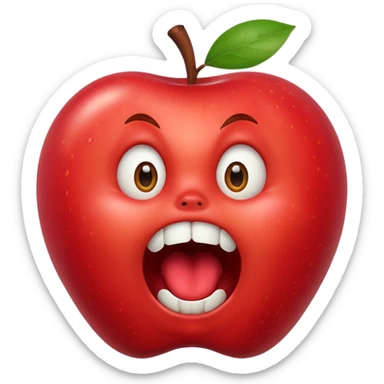 normal apple brand emoji with jaw dropped and mouth open sticker