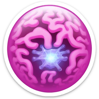 A glowing crystal ball with a human pink brain inside. sticker