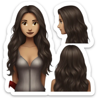 Elena Gilbert un vampire diares with long hair by Nina dobrev sticker