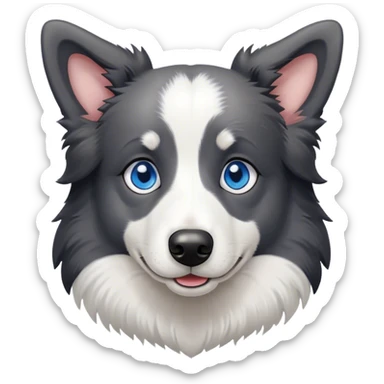 Cute Grey Border Collie with blue eyes sticker