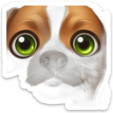 Brown chiwawa with Green eye sticker