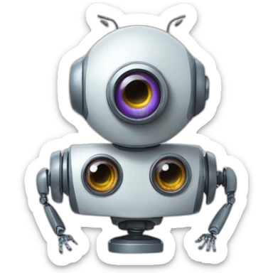 3-eyes kind and caring robot sticker