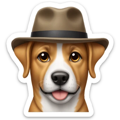 A dog wearing a hat  sticker