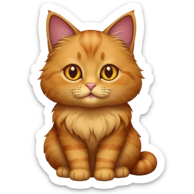 Caramel colored cat, fluffy and much fur sticker