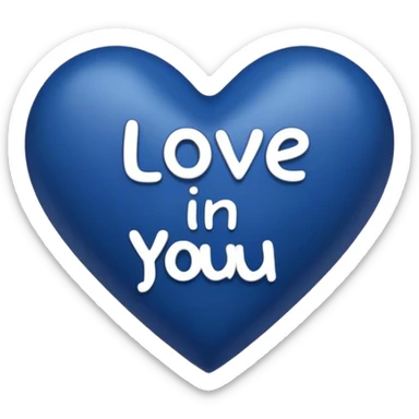 Dark Blue heart with the words Love You Ry in the middle  sticker