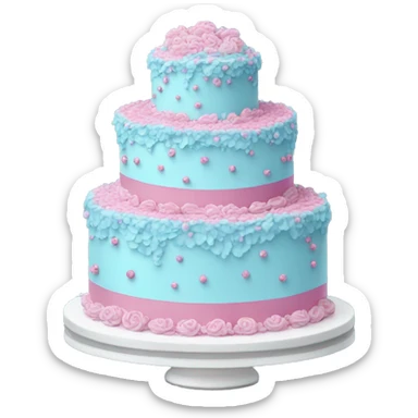 Blue wedding cake with pink sprinkles sticker