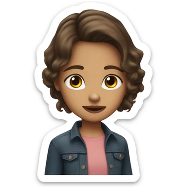 girl with shoulder length brown hair kissing dallas winston sticker