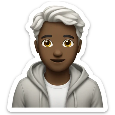 white Soft cute daily act sticker