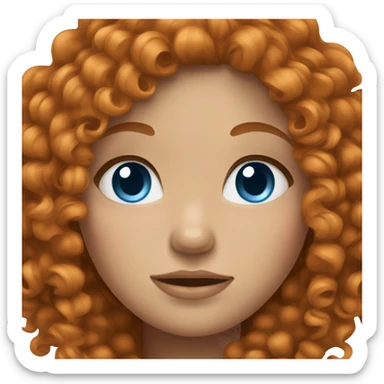 girl with ginger curly hair and blue eyes sticker