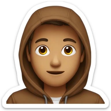 A Boy With a brown hoodie sticker
