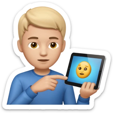 3D imoji of Young man who is graphics design sticker