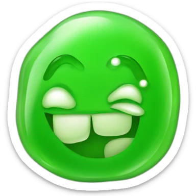 Green gummy candy cute face sticker