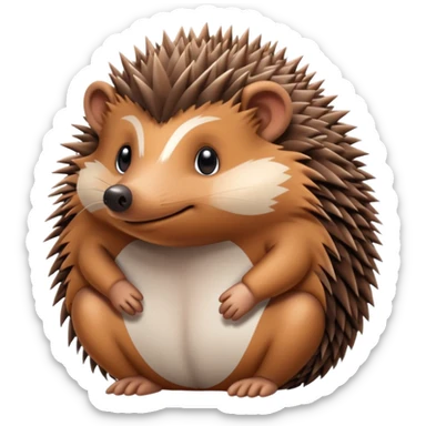 brown hedgehog groom sticker