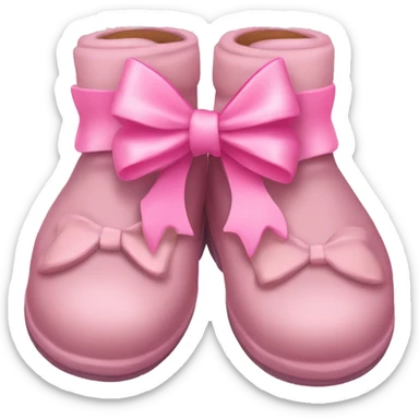 Ugh boots with pink bow sticker
