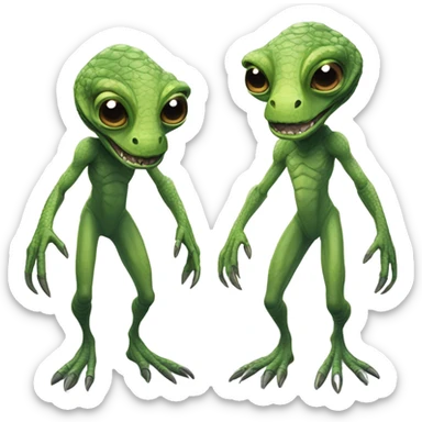 reptile alien visitor, sticker