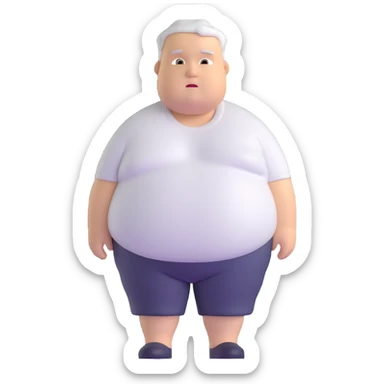 cheerful overweight white American man sticker