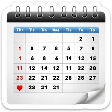 calendar, first page, day 1 sticker