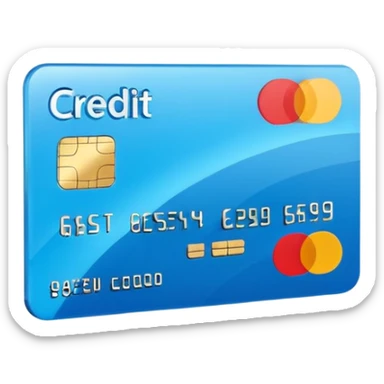 3D style credit card icon, no text sticker