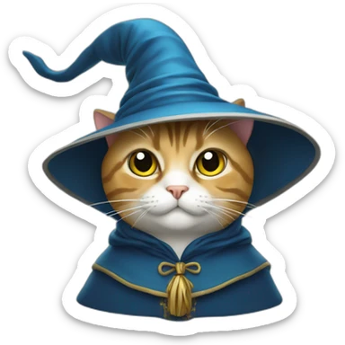 a cat wizard programming sticker
