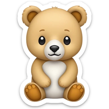 Urso de pelúcia branco fofinho  sticker