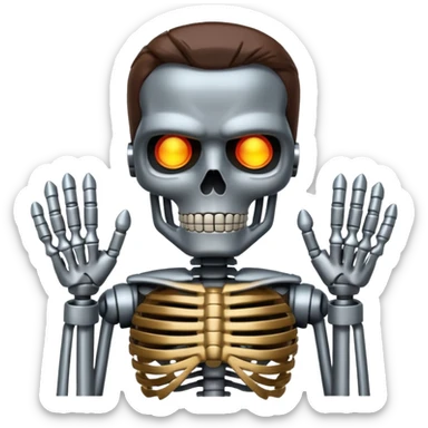 Terminator with metal skeleton sticker