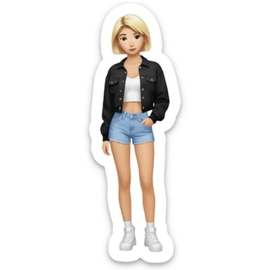 Hailey bieber cheveux court blond voir tout le corps  sticker