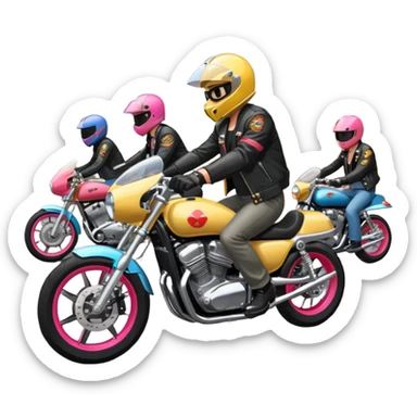 Japanese Bosozoku riding their bikes sticker