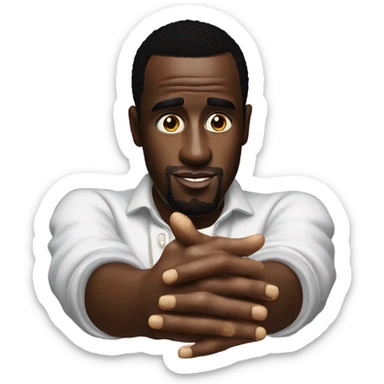 P diddy with oil in his hands sticker