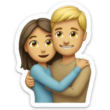 Couple hugging sticker