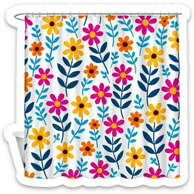 flower shower curtain sticker