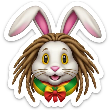 rasta easter bunny sticker