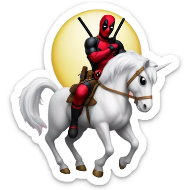 deadpool on unicorn sticker
