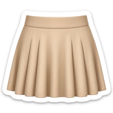 super realistic isolated beige cashmere mini skirt sticker