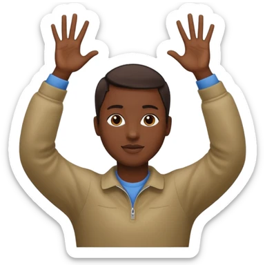 person raising both arms spread further apart sticker