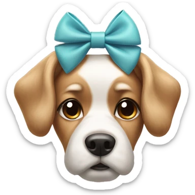 Dog with bow in hair sticker
