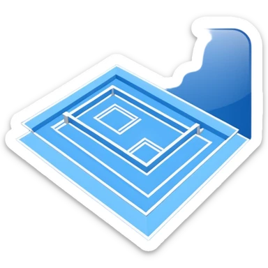 blue hard construction drawing sticker