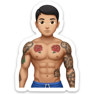 man have more tattoos on his completebody  sticker