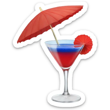Blue Cocktail drink with a red parasol on top sticker