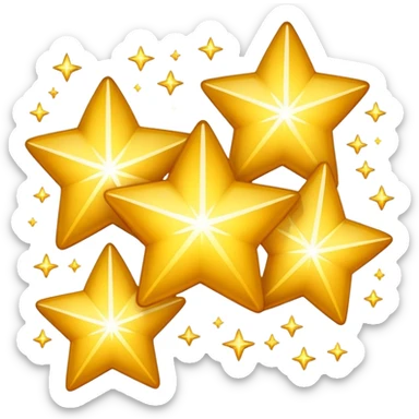 cluster of sparkling stars icon sticker