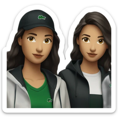 Lacoste latin two friends woman with black windbreaker sticker