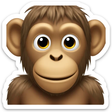 Monkey with hair sticker