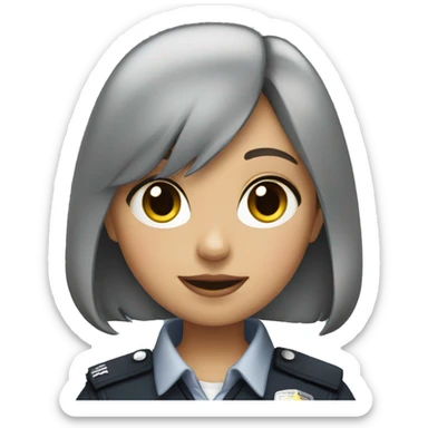 rabbit girl grey police sticker