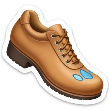 a shoe with a foot inside, stepping and showing a clear shoe print below. and leg







 sticker